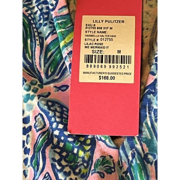 NWT! Lilly Pulitzer Maribella Halter Maxi Dress Lilac Rose We Mermaid It Medium - Picture 8 of 8